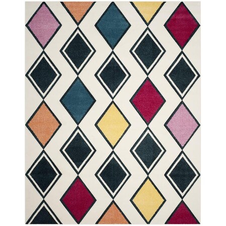 Safavieh Hollywood Power Loomed Large Rectangle Area Rug Ivory & Peacock Blue - 8 x 10 ft. HLW704B-8